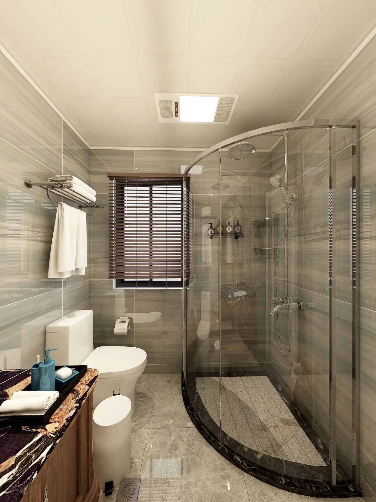 王尉鑫-129方美式三居一层卫生间装修效果图第1张