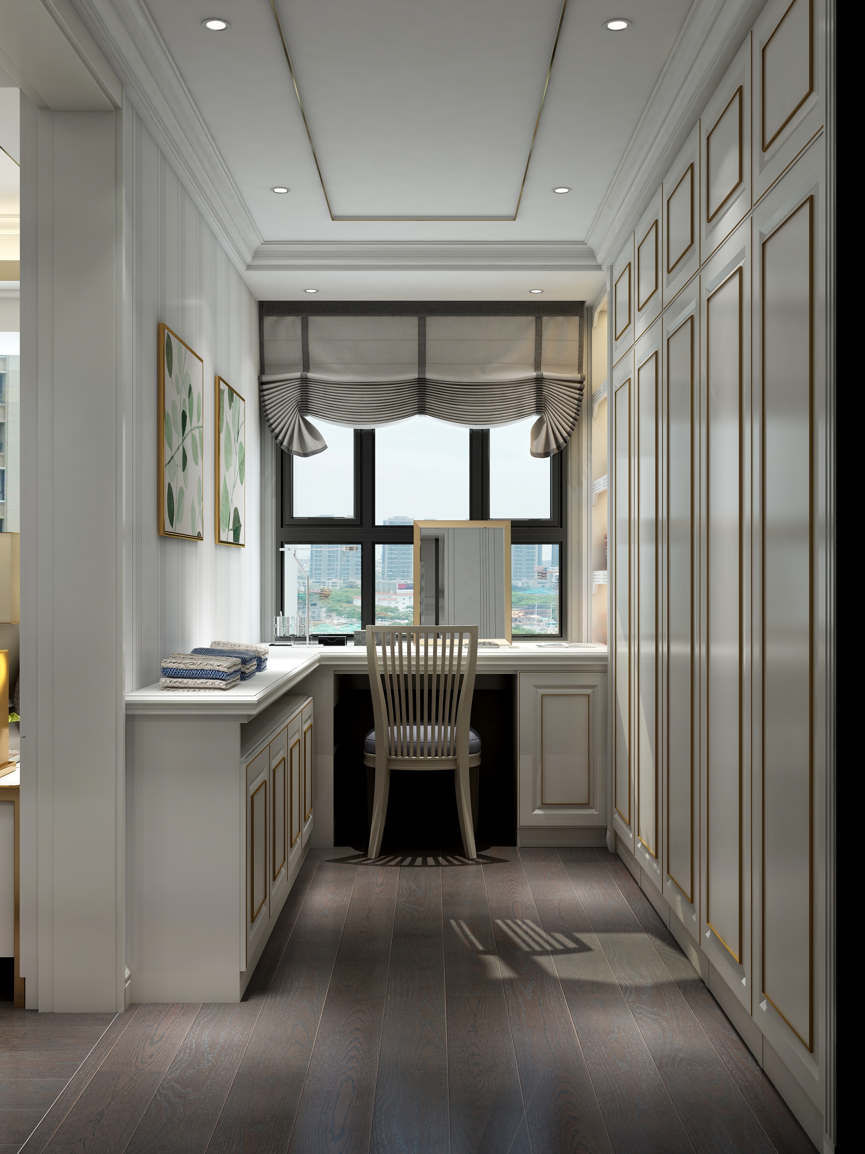 黄建-《爱丽舍》新古典|四居大平层一层衣帽间装修效果图第1张