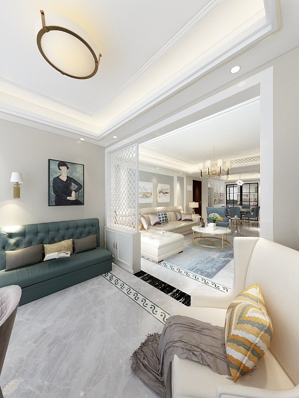 朱晨希-【轻奢混搭】欧洲城全屋设计一层书房装修效果图第2张