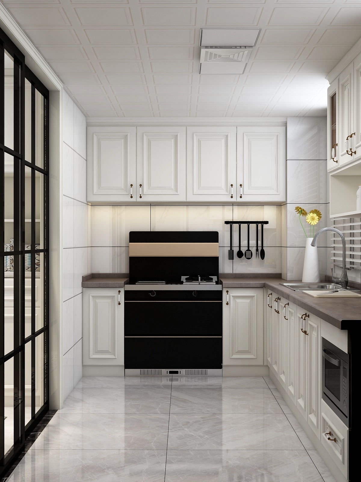 朱晨希-【轻奢混搭】欧洲城全屋设计一层厨房装修效果图第2张