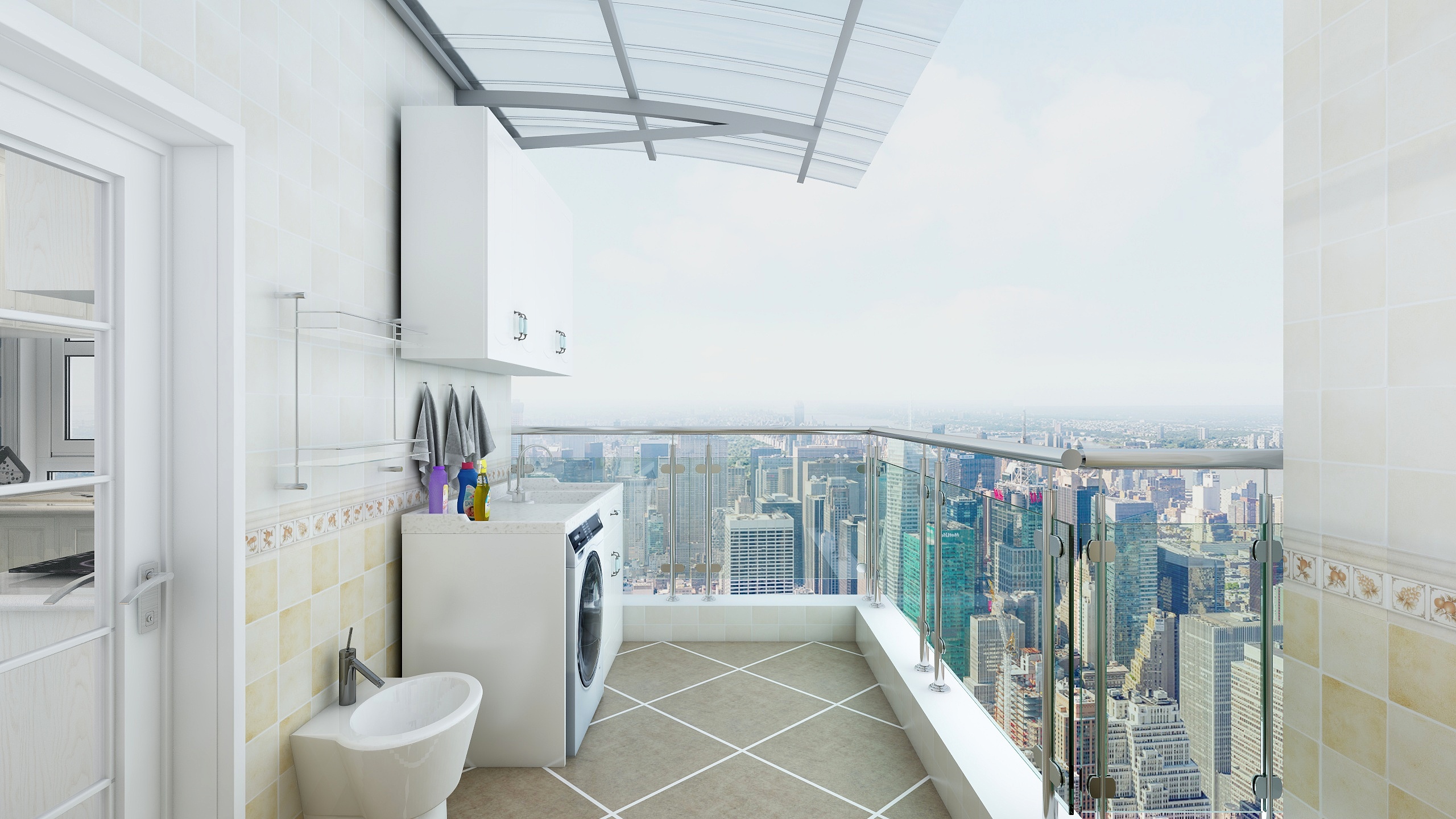 郑宇阳-经典美式|优雅曼哈顿一层露台（无顶）装修效果图第2张