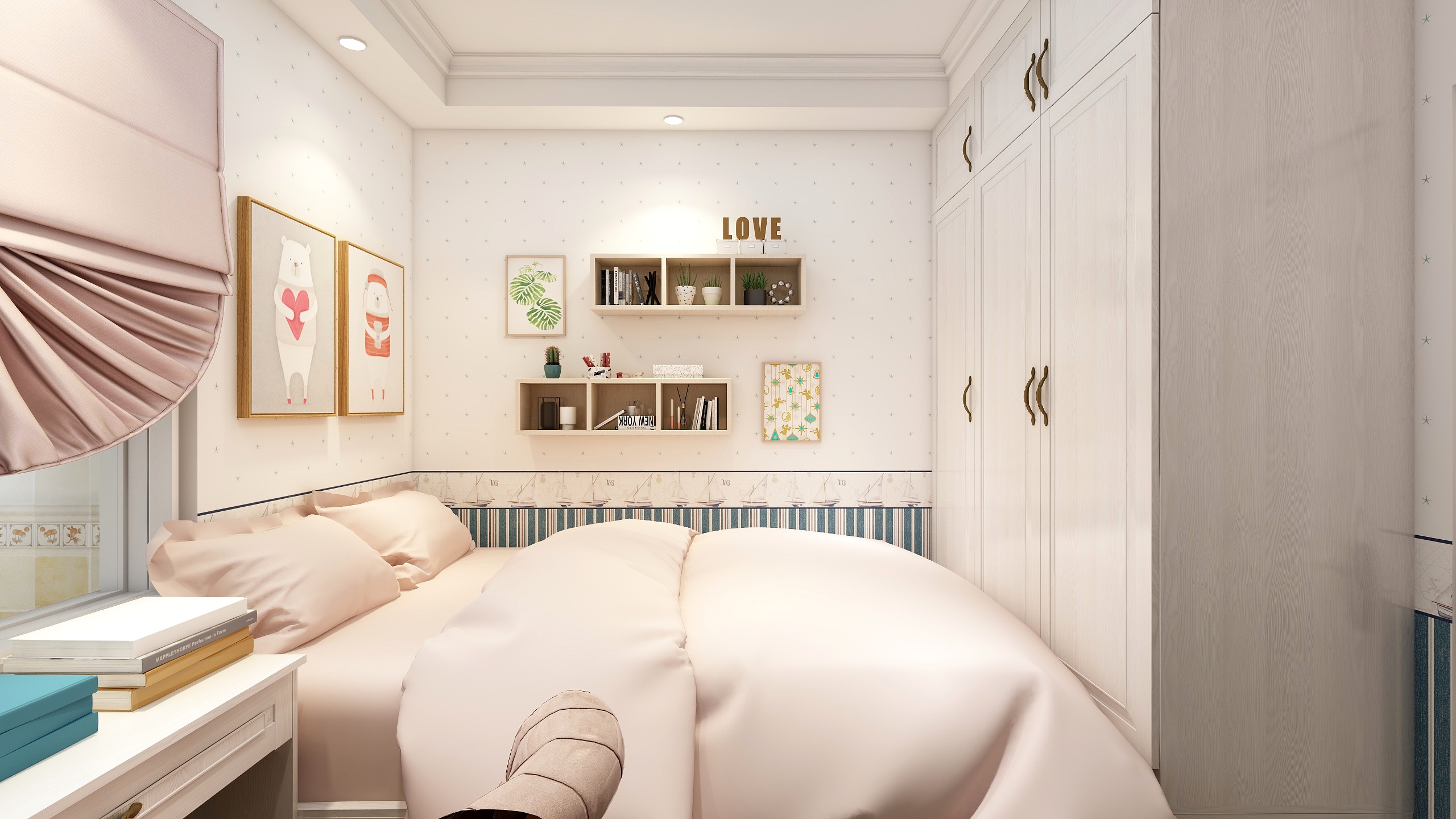 郑宇阳-经典美式|优雅曼哈顿一层儿童房装修效果图第1张