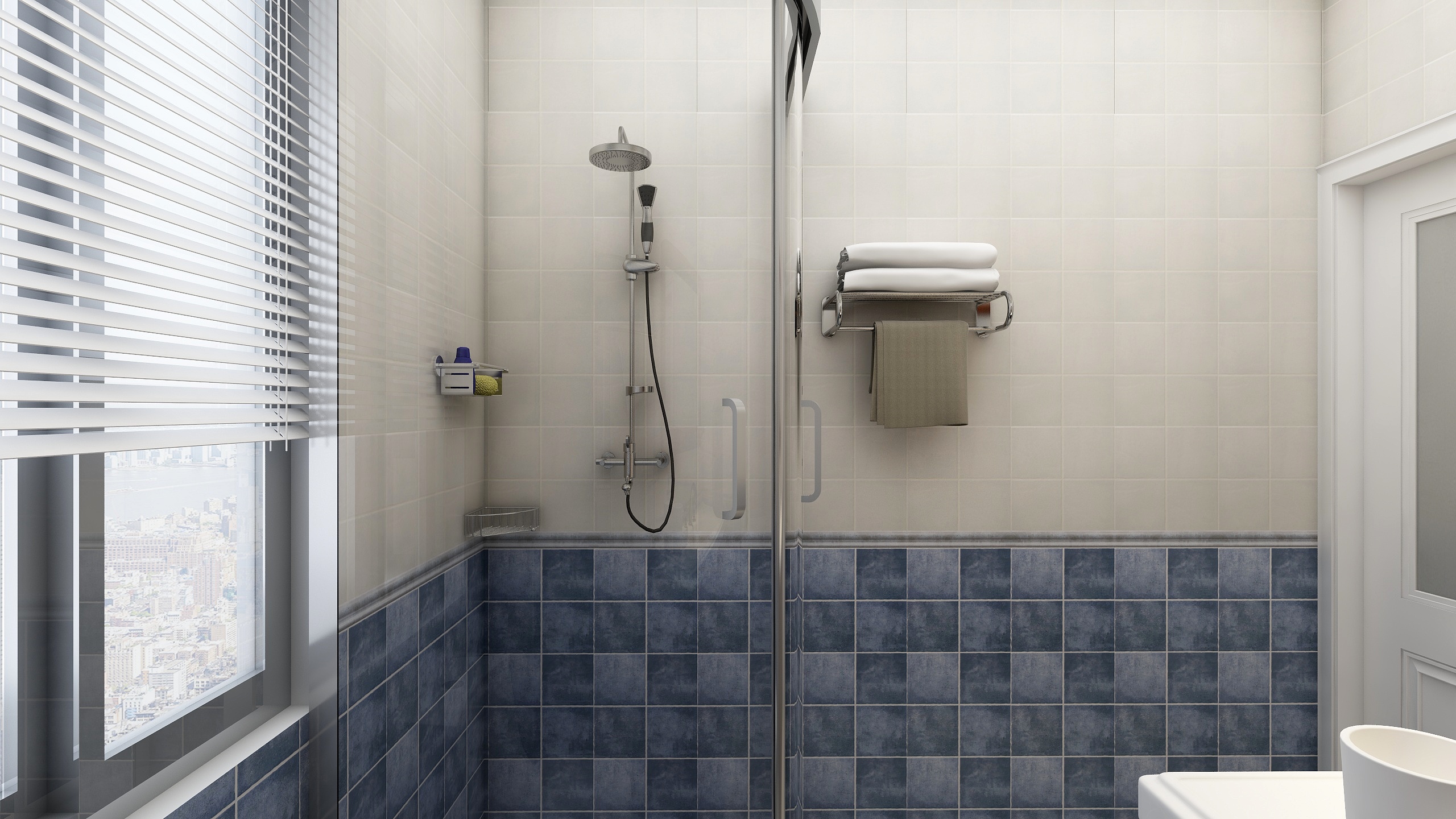 郑宇阳-经典美式|优雅曼哈顿一层卫生间装修效果图第2张