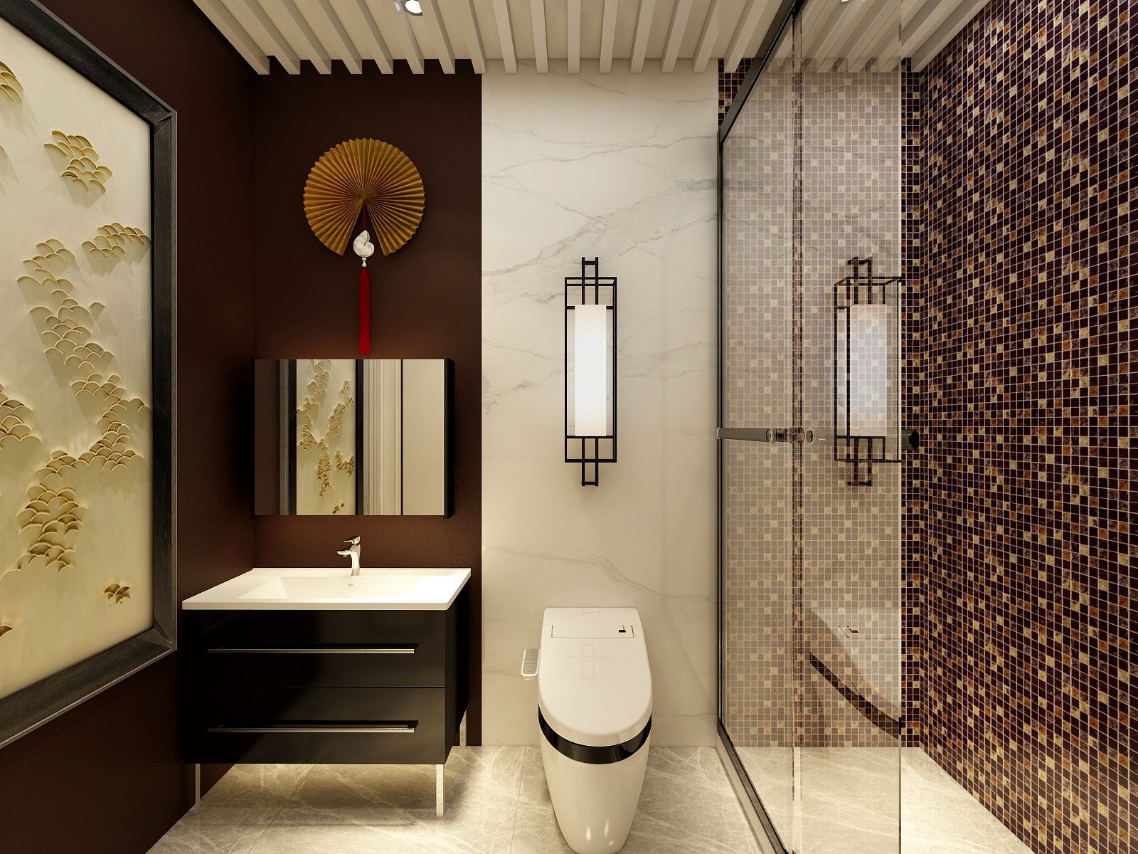 廸偉-天觀-35坪現代中式定制loft装修效果图