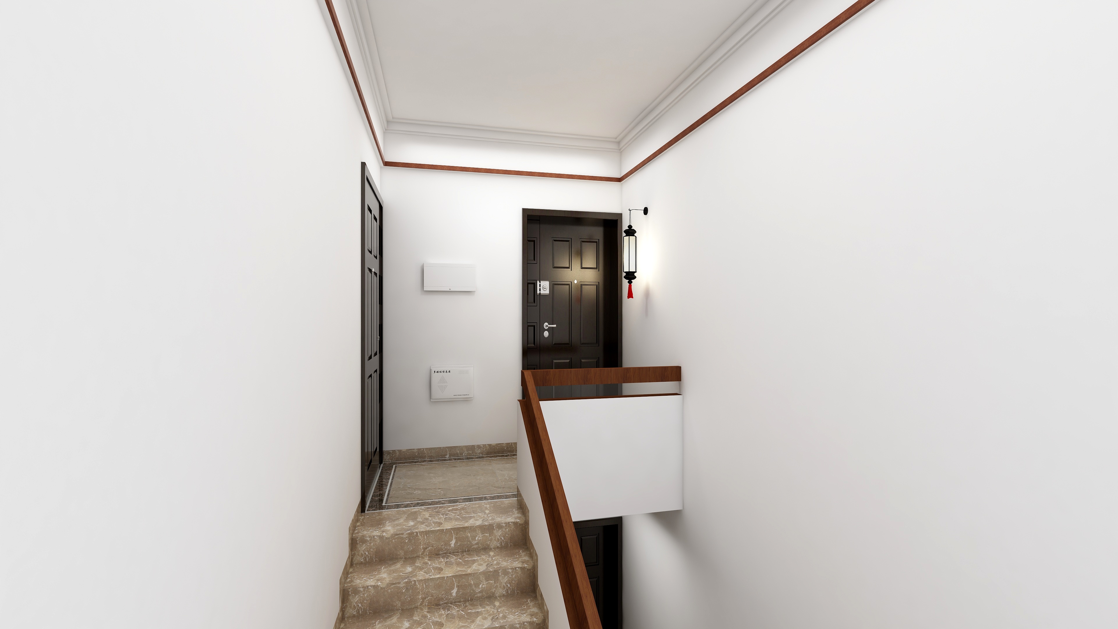 神马云在线-潘府--3F坡屋顶一层楼梯间装修效果图第2张