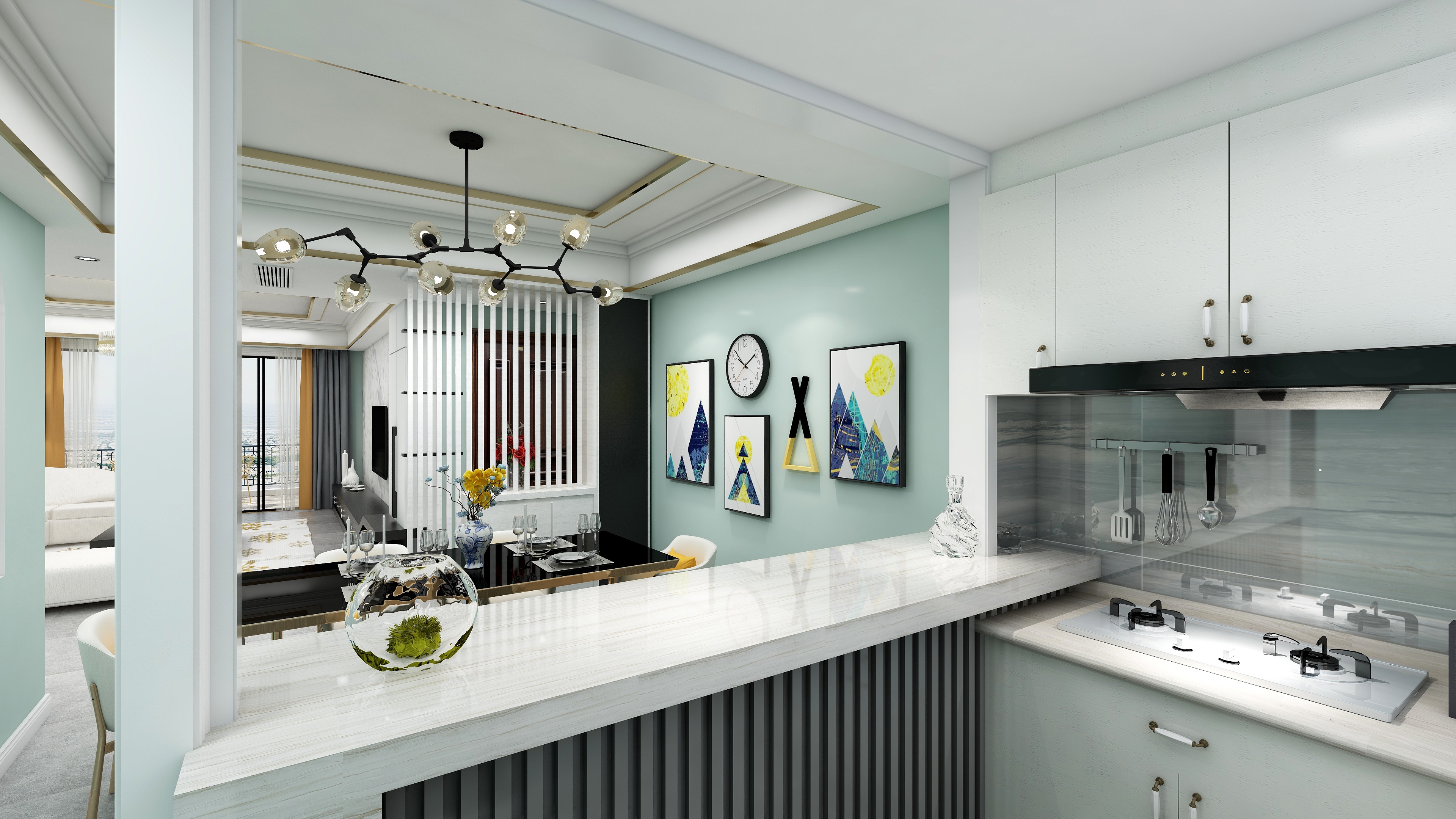 神马云在线-184方现代四居装修效果图