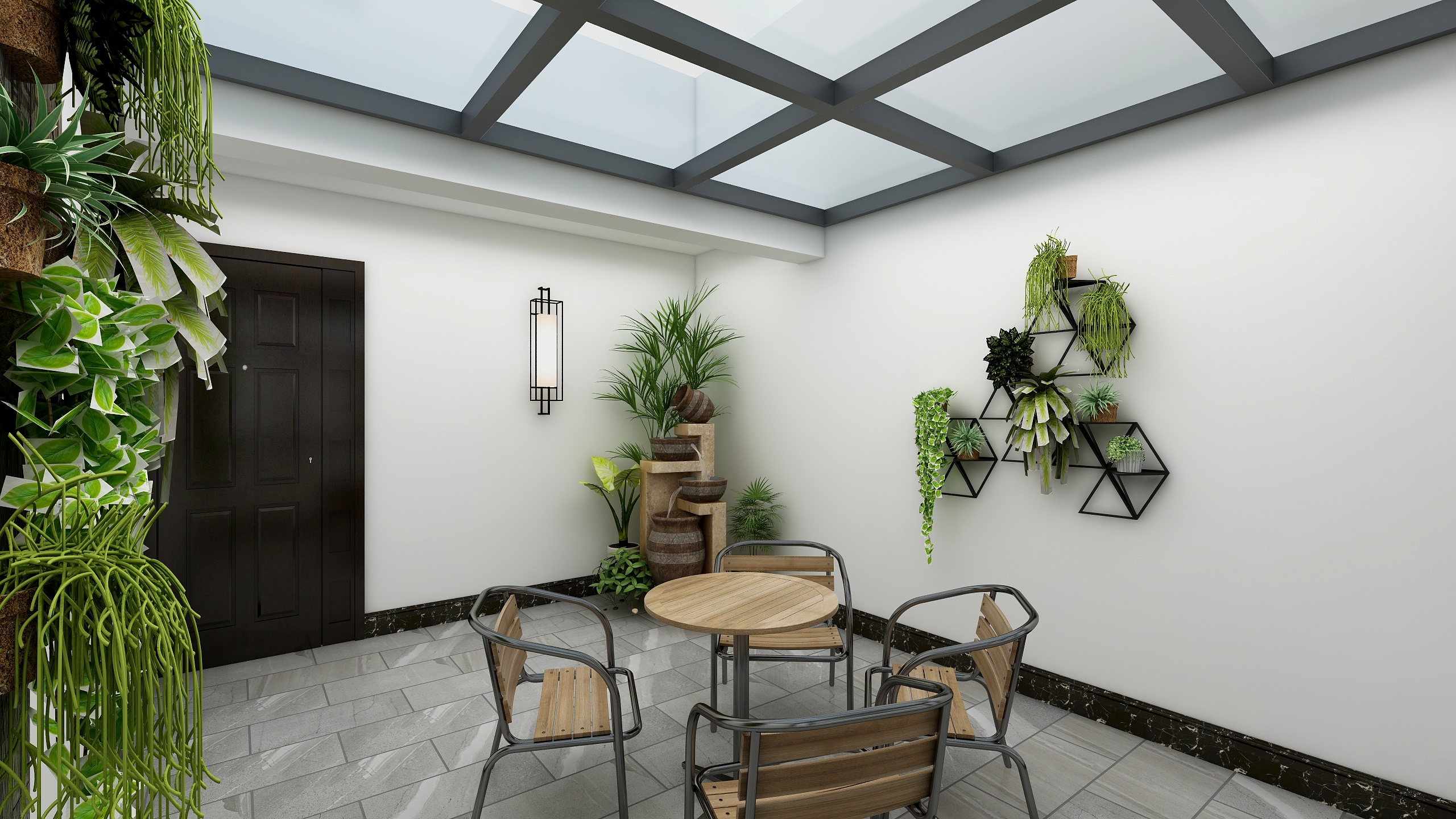 神马云在线-潘府--3F坡屋顶一层露台（无顶）装修效果图第2张