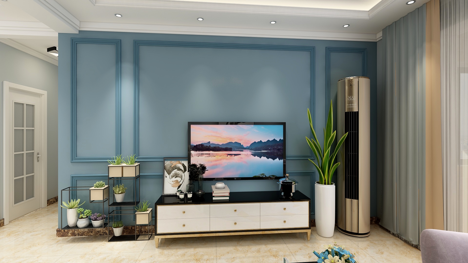 嘻咪-天河悦城90.42㎡1#2#4#5#11#12#16#17#标准层B1户型2室2厅1卫1厨-装修设计方案