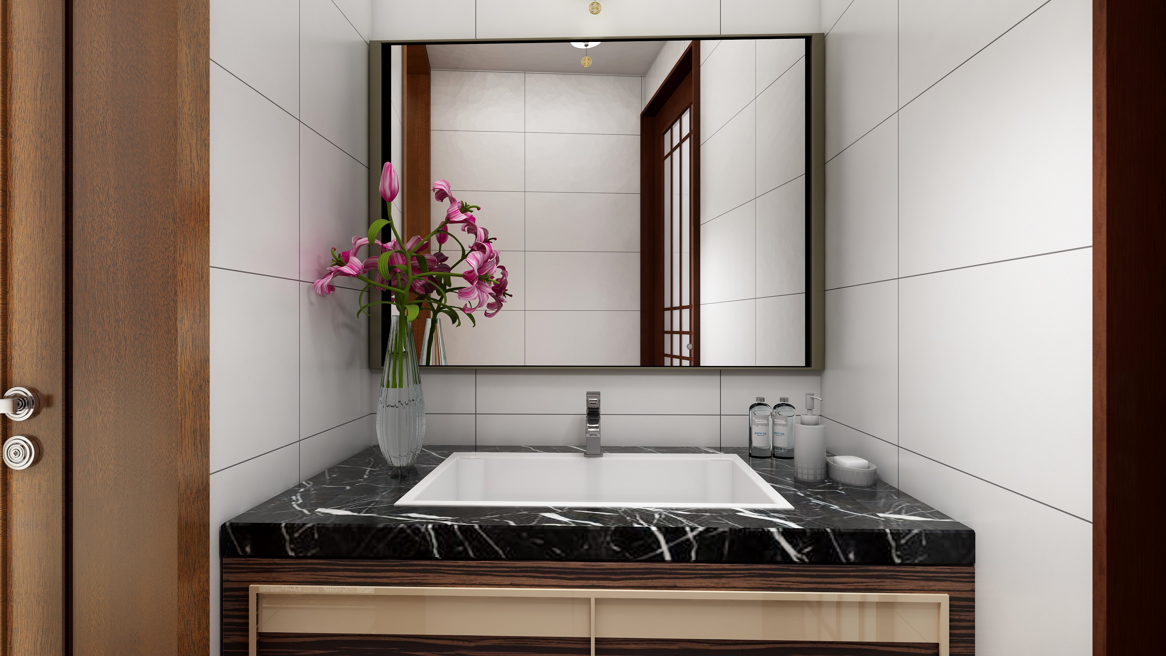 神马云在线-潘府--3F坡屋顶一层洗手间装修效果图第2张