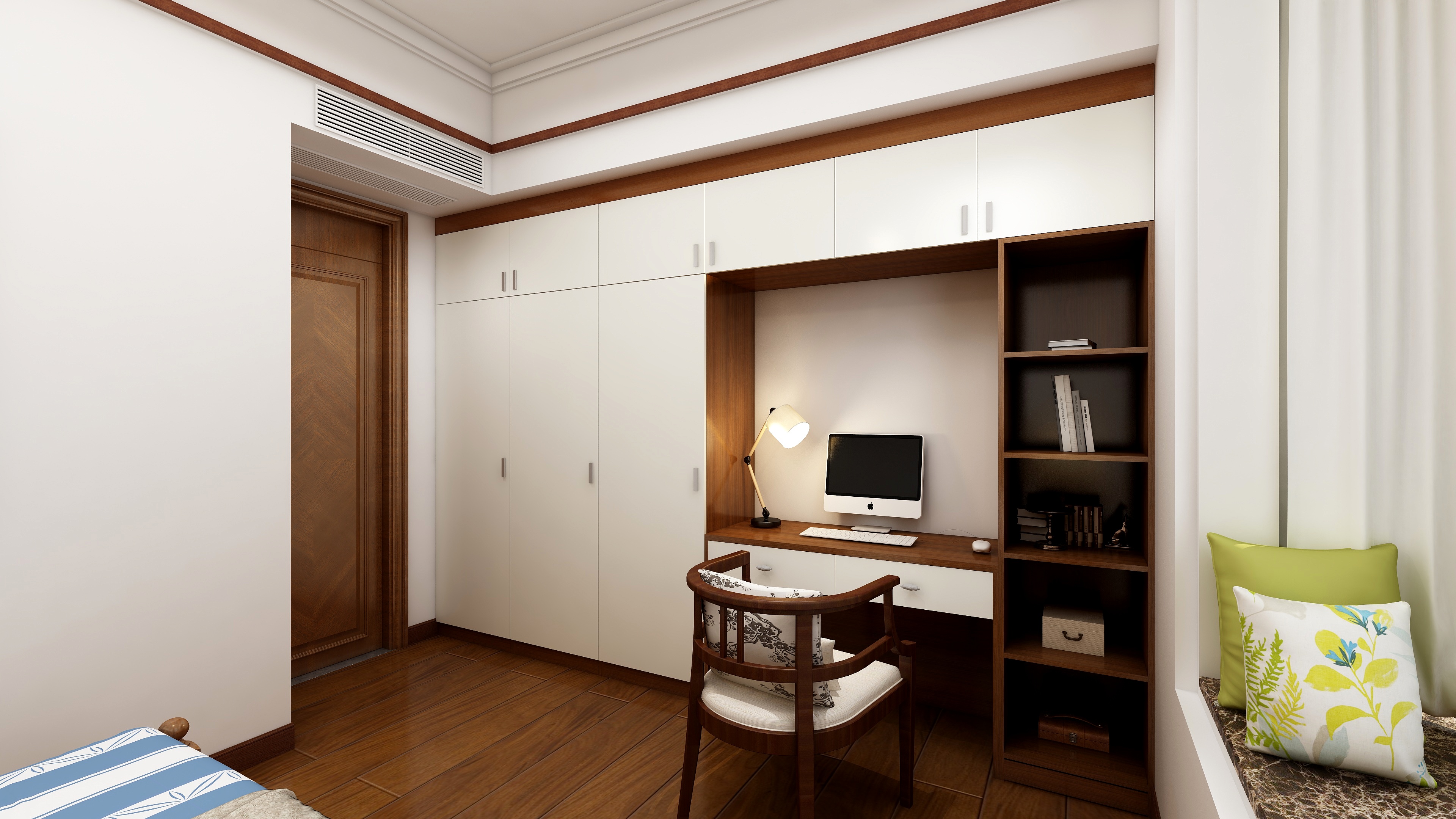 神马云在线-潘府--3F坡屋顶一层次卧装修效果图第1张