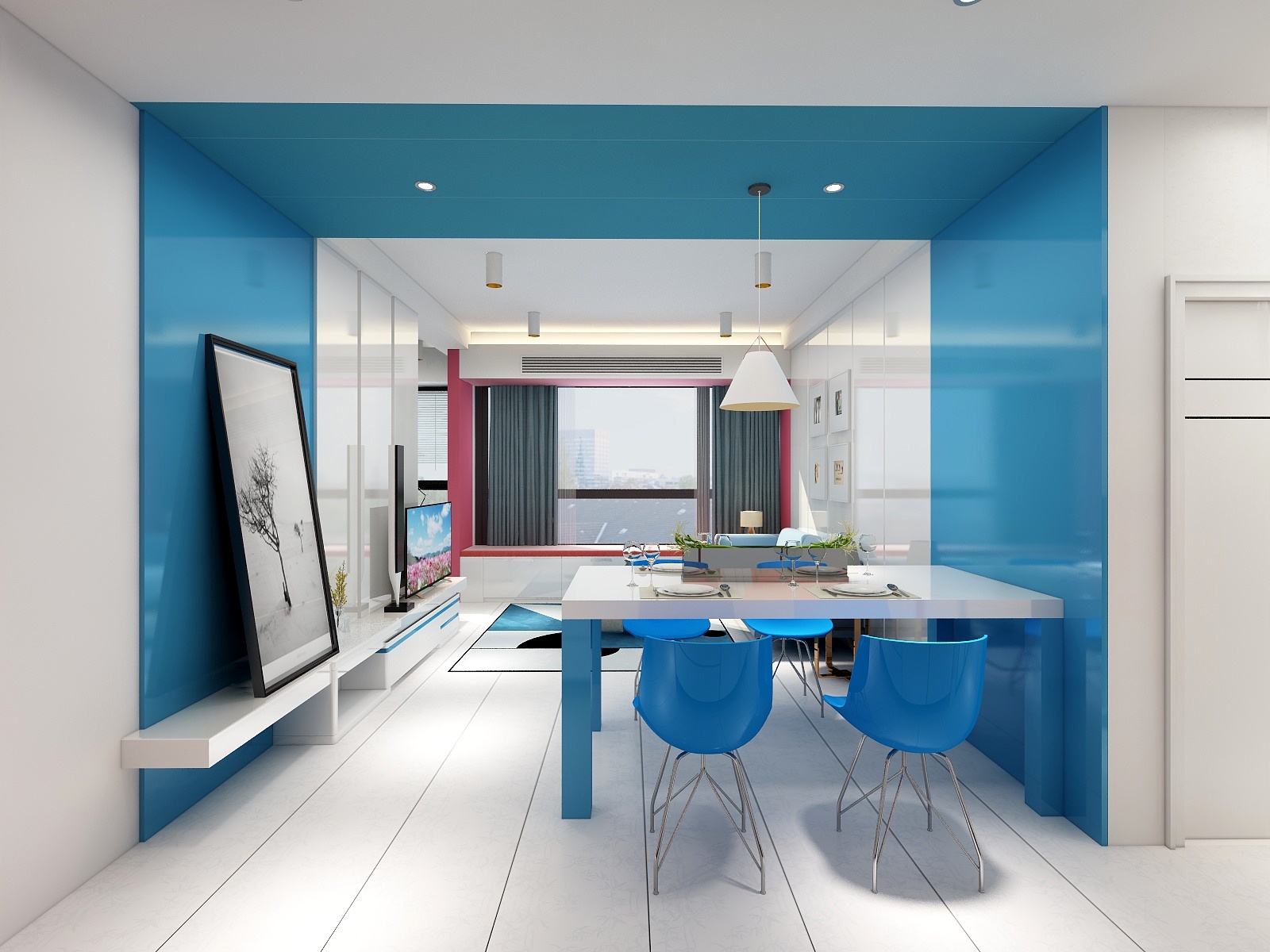 廸偉-形彩-現代簡約三居装修效果图