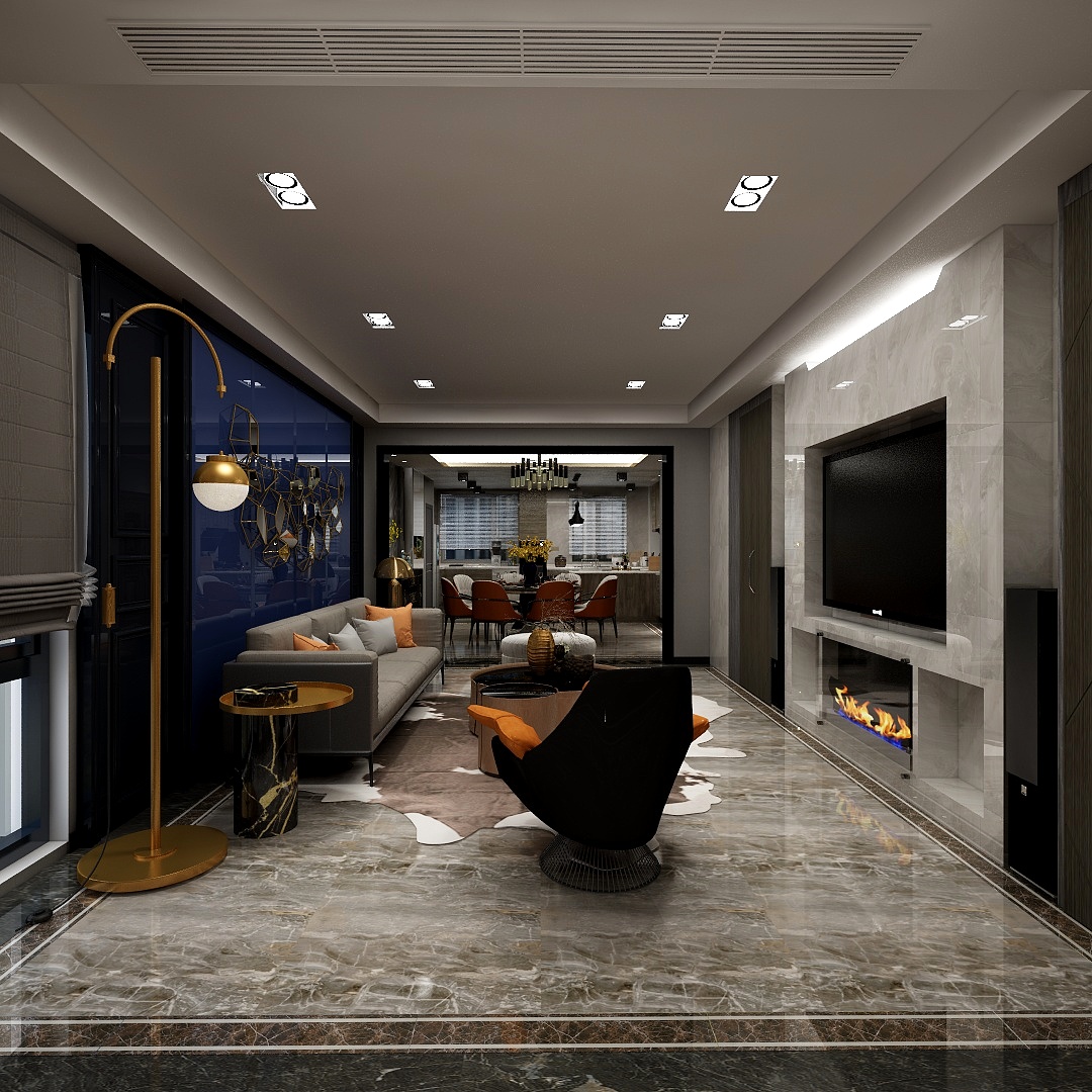 王炎栋-彼岸花开--200㎡港式工业风大平层装修效果图