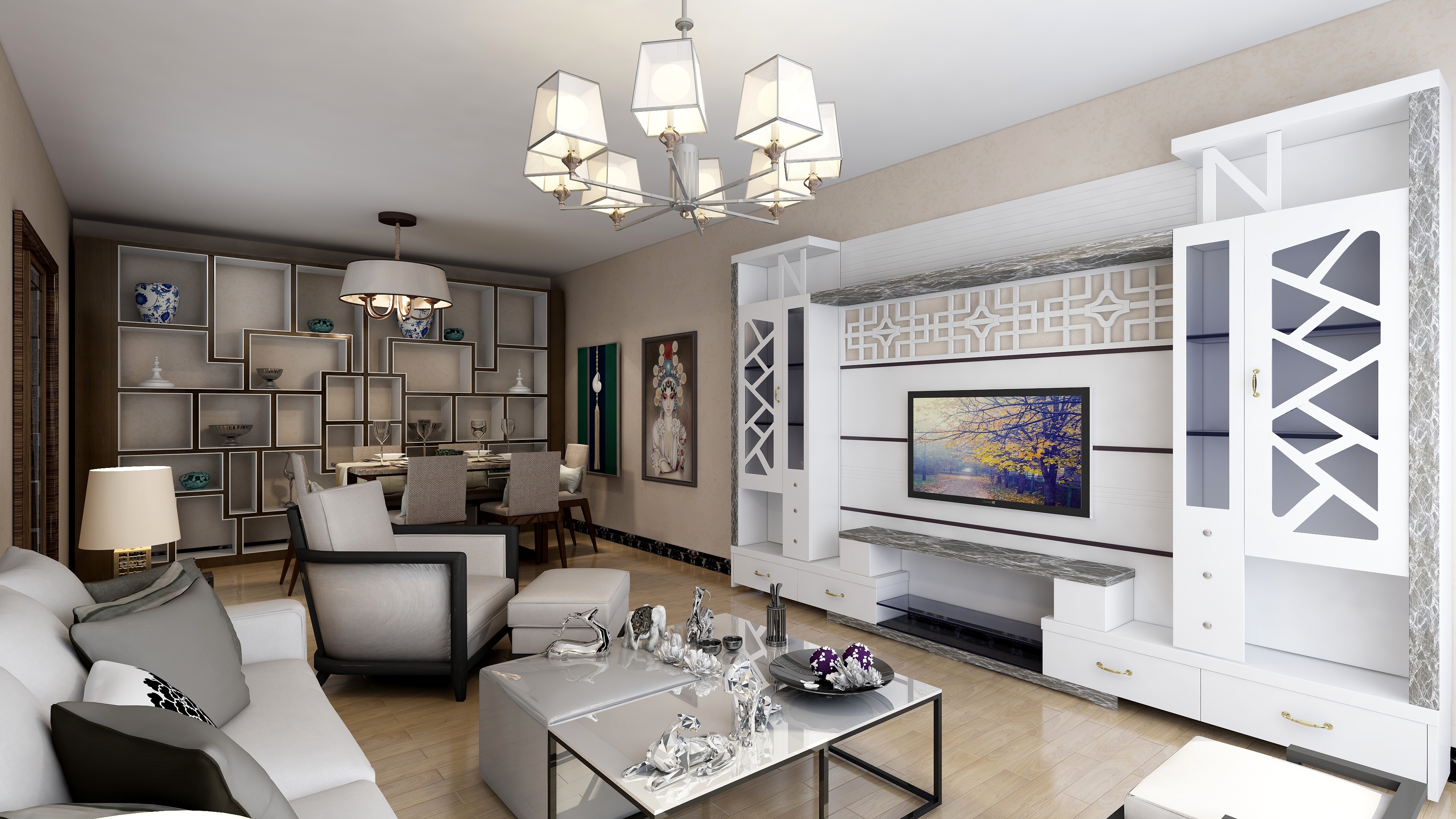 贺丶舍里-华润悦府83.88㎡1号楼1-4户型1室1厅1卫1厨0217-1549-装修设计方案