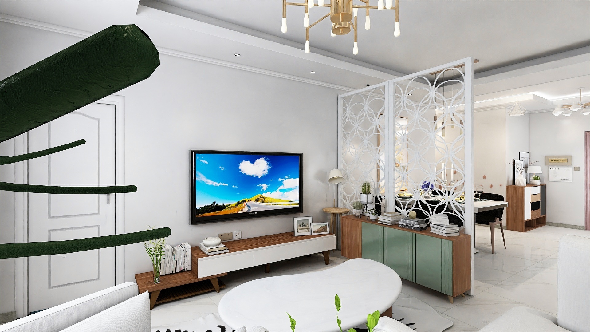 166****0175-甘肃建投地产百郦湾105.00㎡B1户型3室2厅1卫1厨-装修设计方案