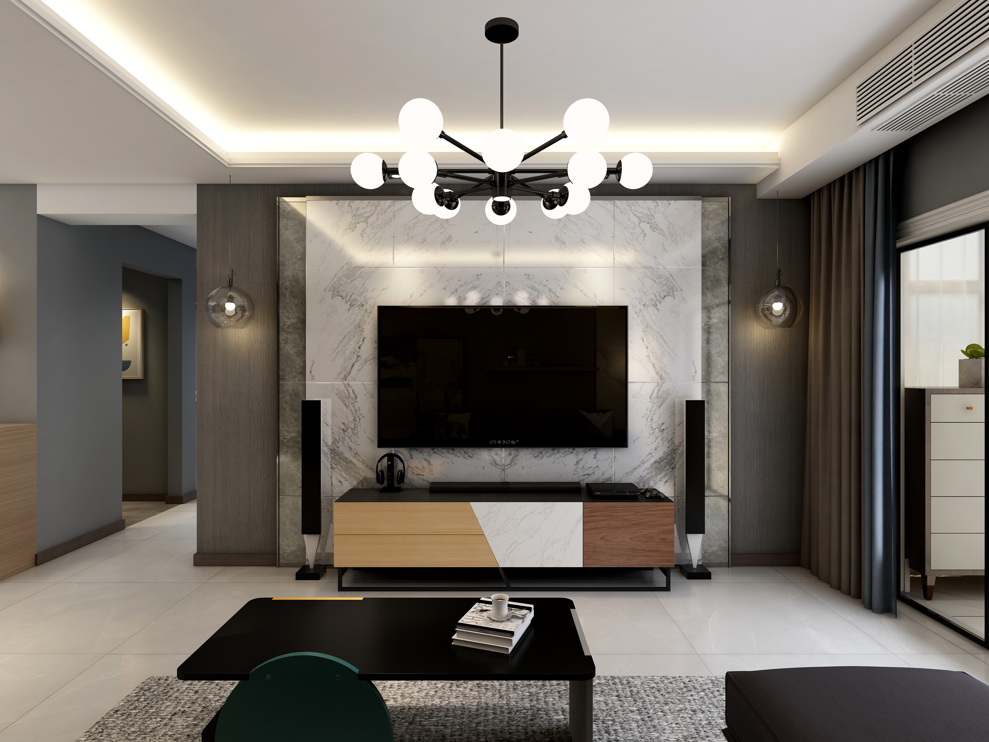 李青越-126方北欧三居装修效果图