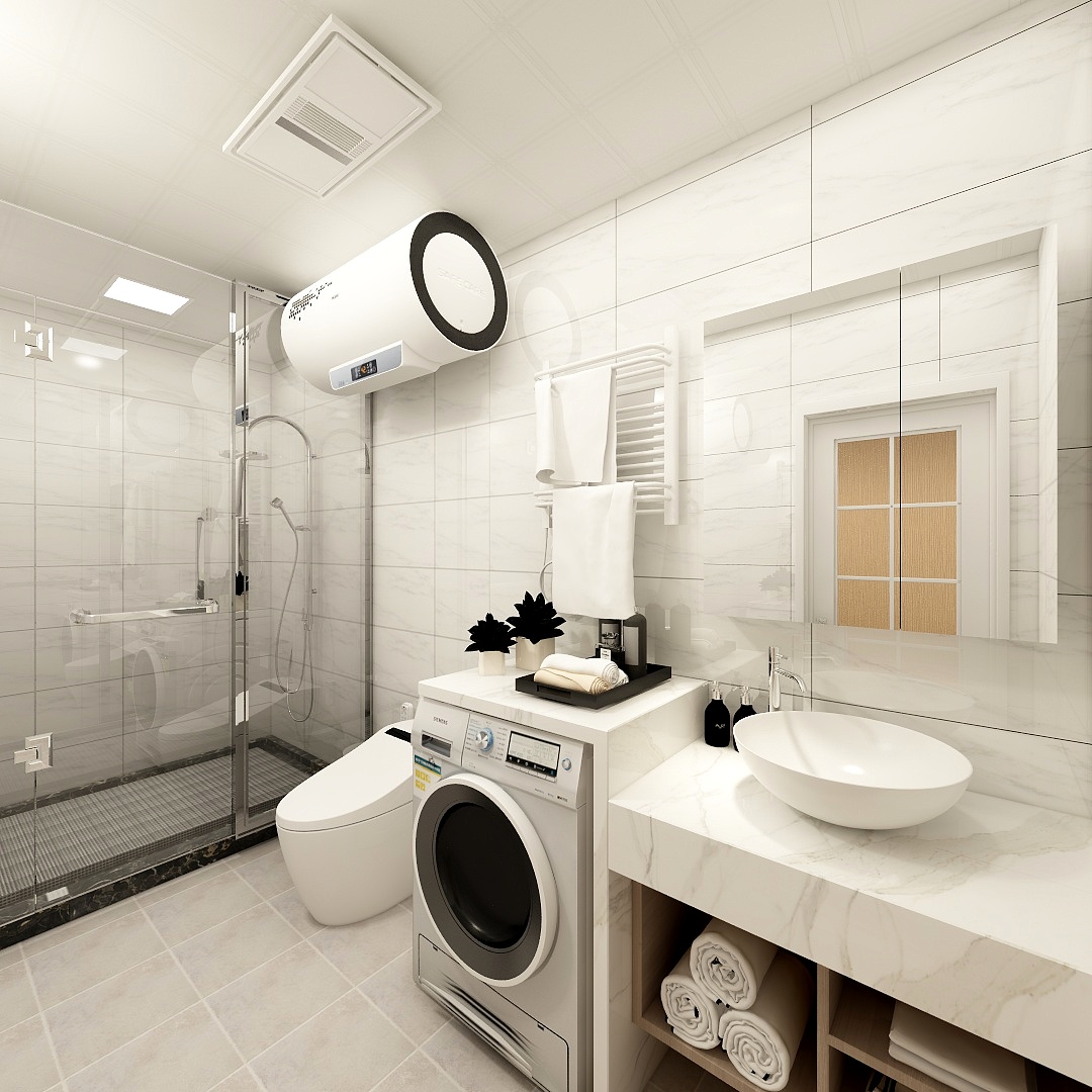 e设计师-97方简美二居一层卫生间装修效果图第1张