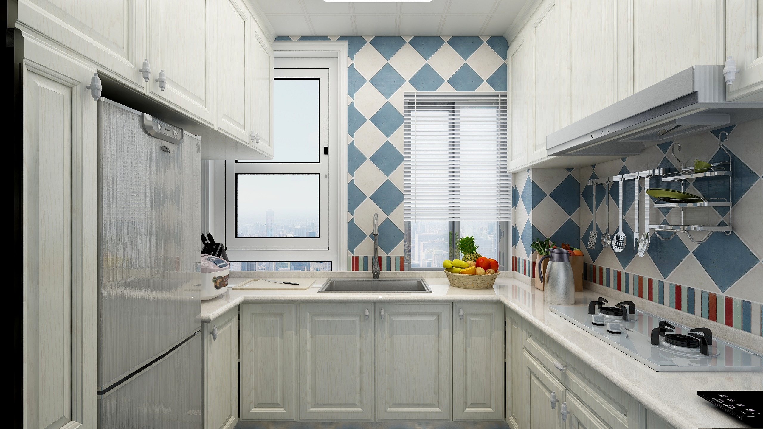 郑宇阳-经典美式|优雅曼哈顿一层厨房装修效果图第2张