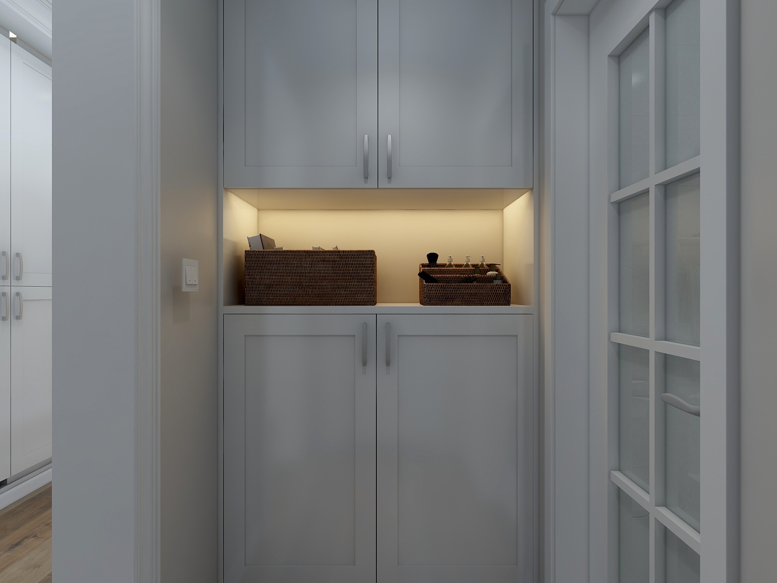 张福梅-127㎡现代北欧三居一层过道装修效果图第2张