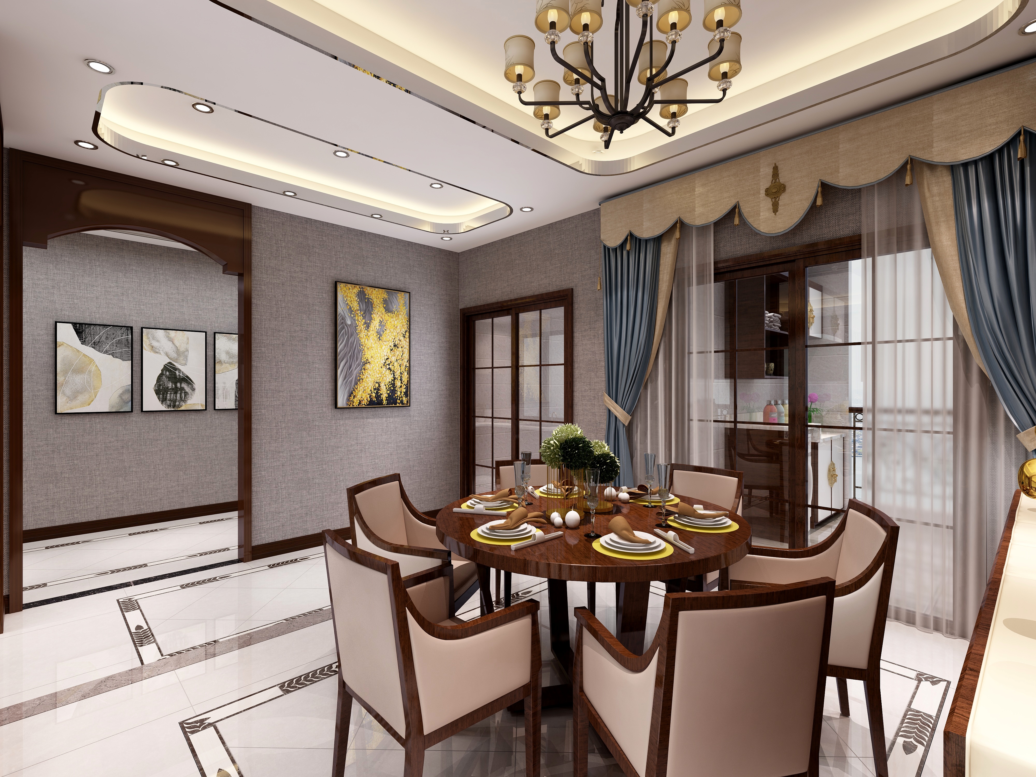 欧阳雪健-147㎡新中式别墅装修效果图