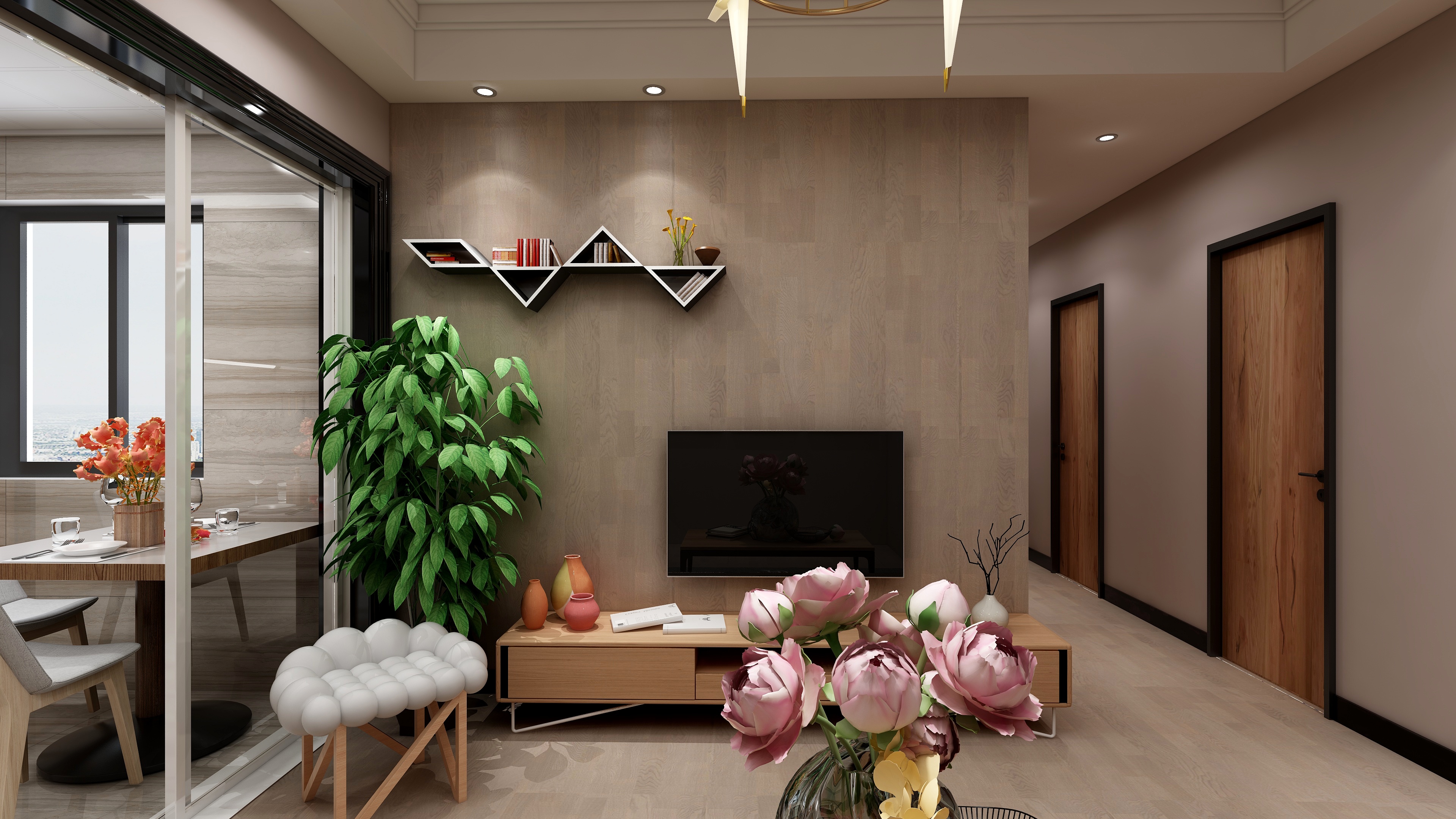 陈辉-90方现代两居装修效果图