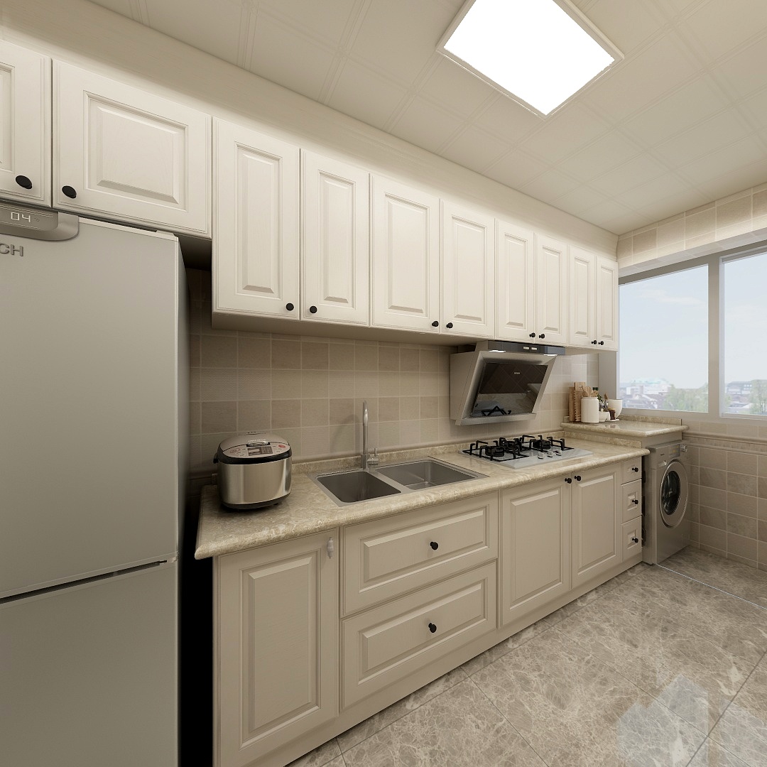 e设计师-97方简美二居一层厨房装修效果图第1张