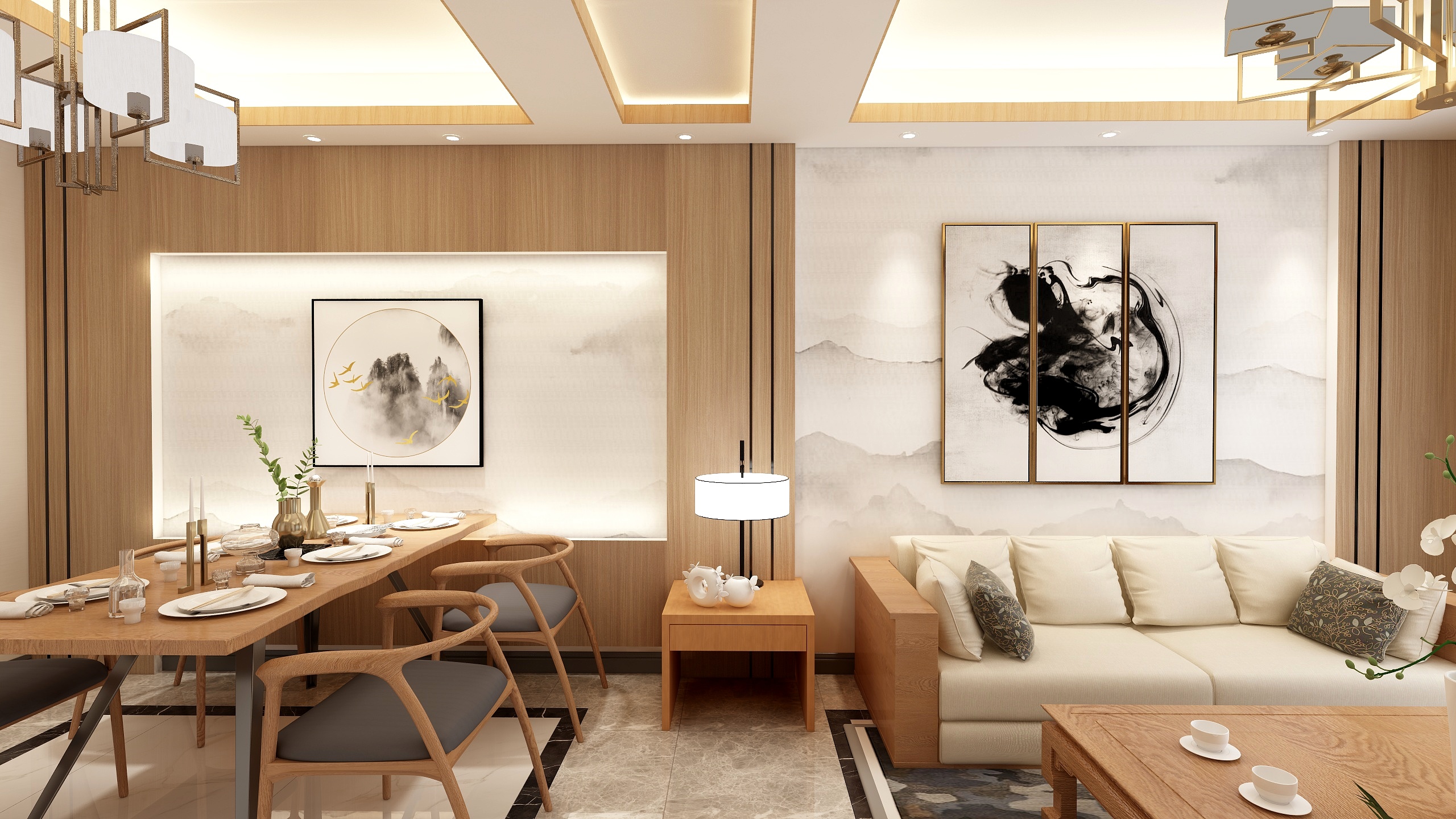 恒信远程装饰-广信万汇城101新中式-装修设计方案