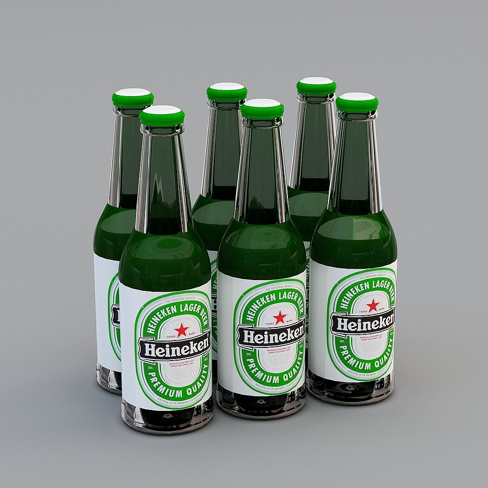 海尼根6罐裝啤酒Beer+Six+Pack3D模型