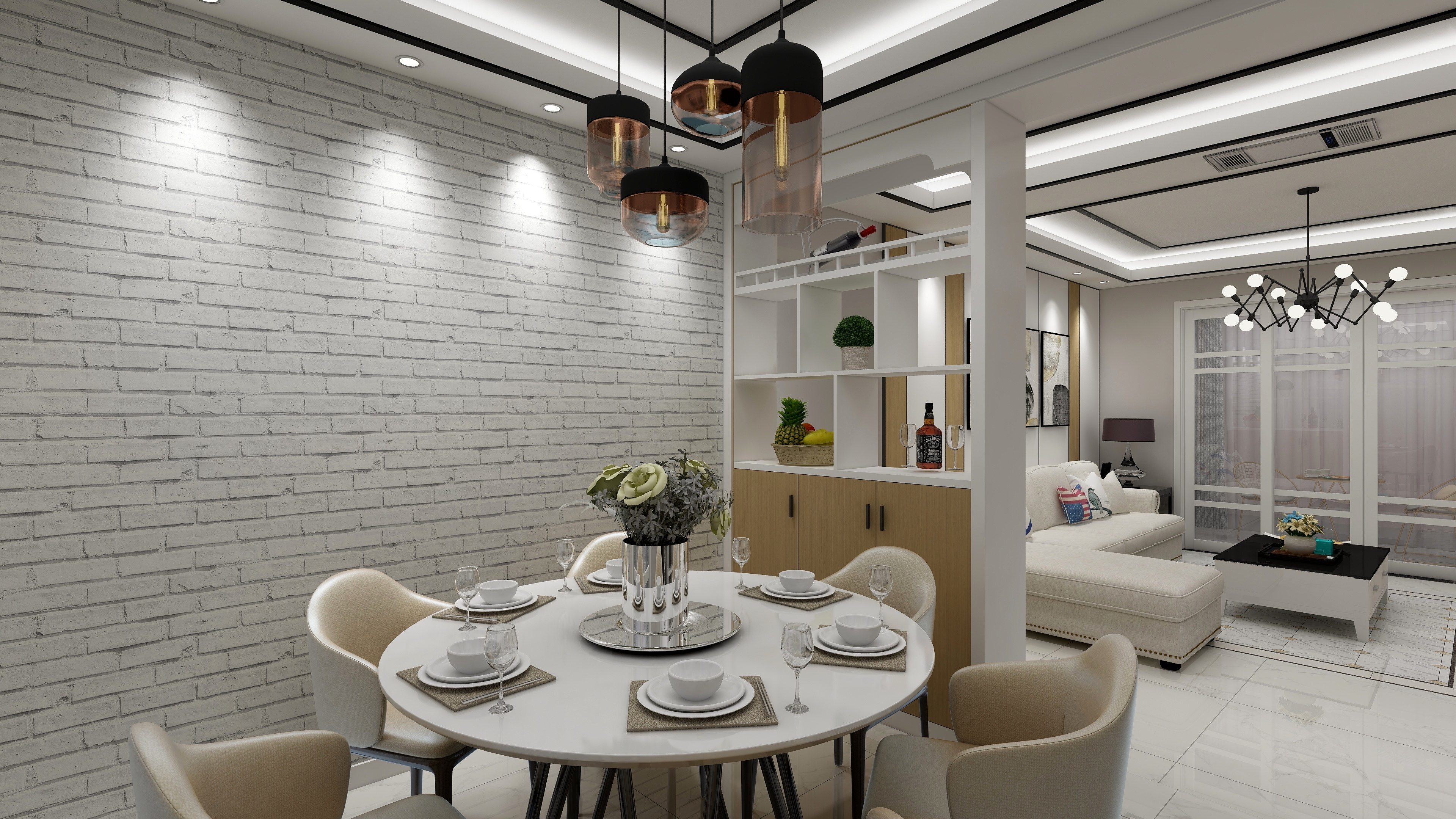 海口TATA木门-118㎡现代简约三居装修效果图