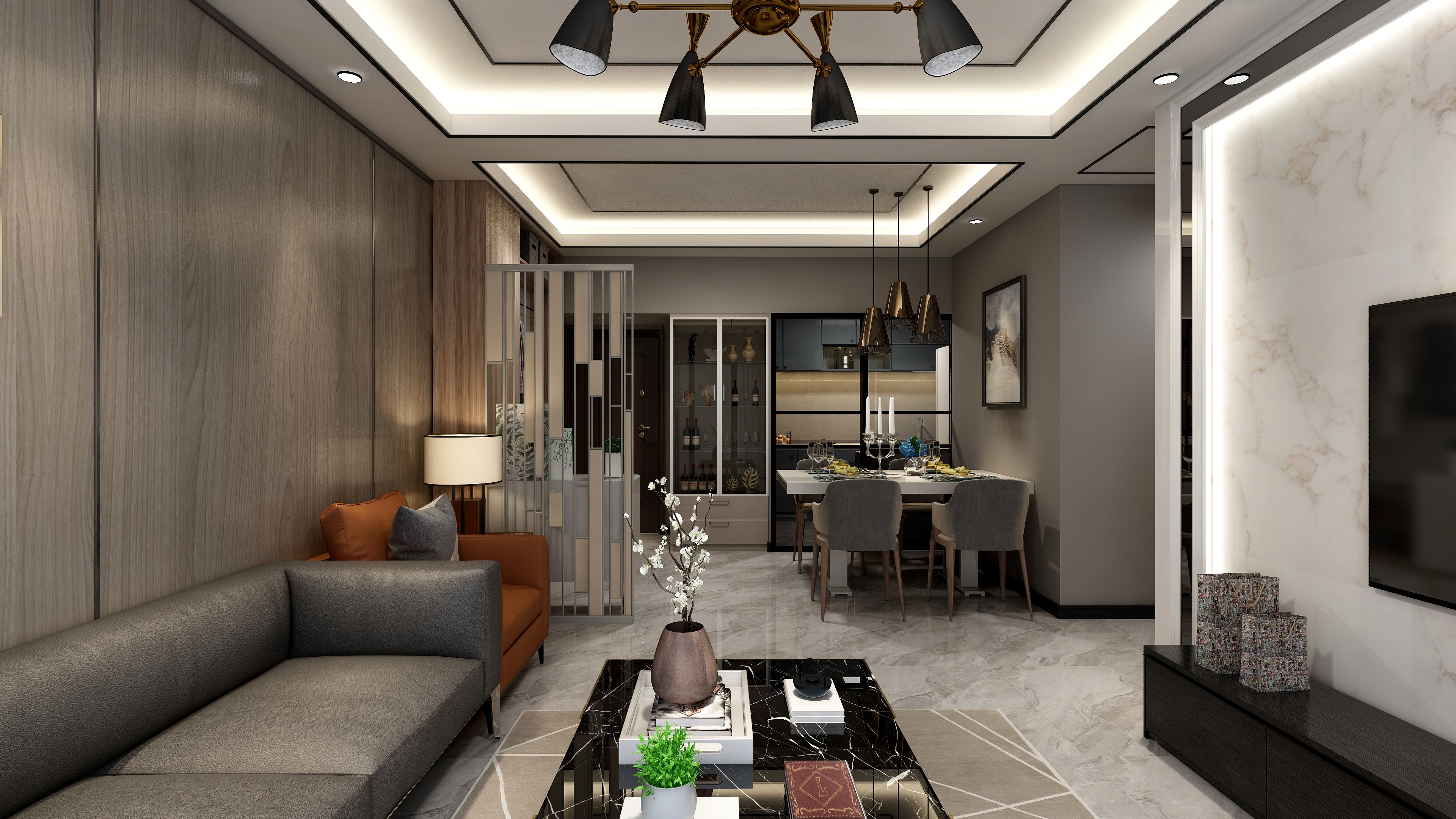 李青越-94㎡现代简约两居装修效果图