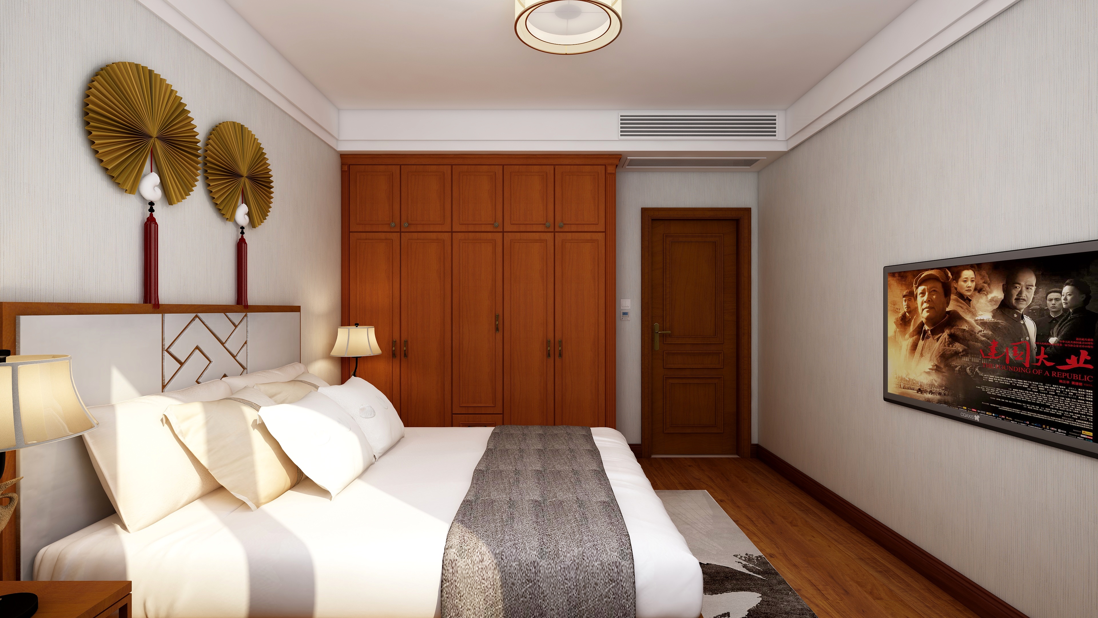 商丘卡诺亚-150㎡新中式三居一层书房装修效果图第1张