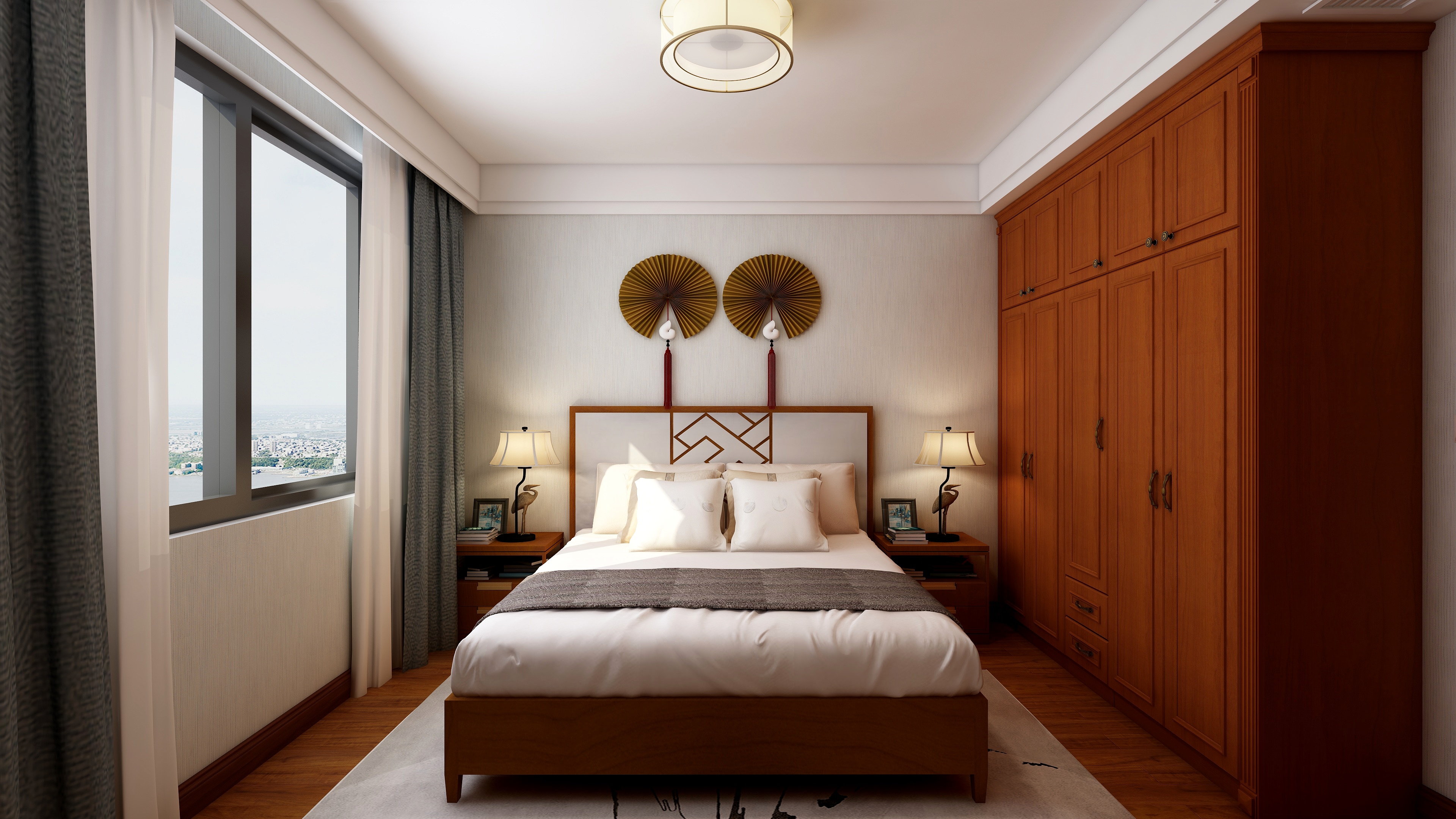 商丘卡诺亚-150㎡新中式三居一层书房装修效果图第2张