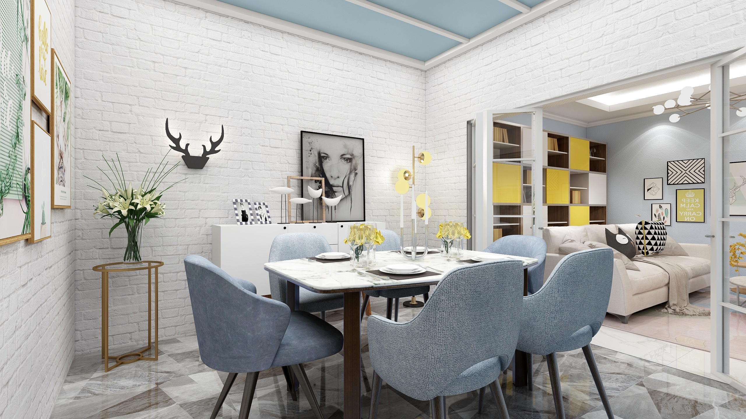 杨亚伦-138方北欧两居装修效果图