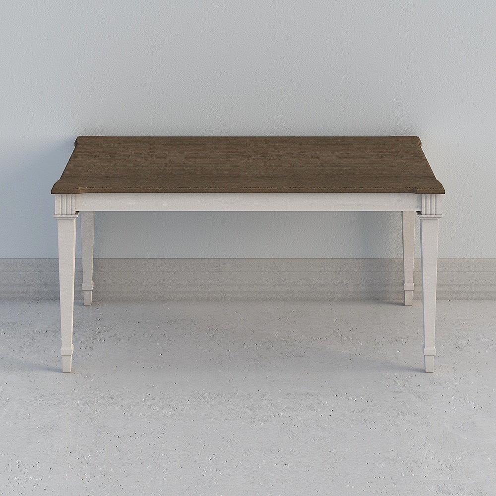 环美雷格西美式现代简约轻奢1.6米长方形餐桌简美白色系小户型餐桌711365