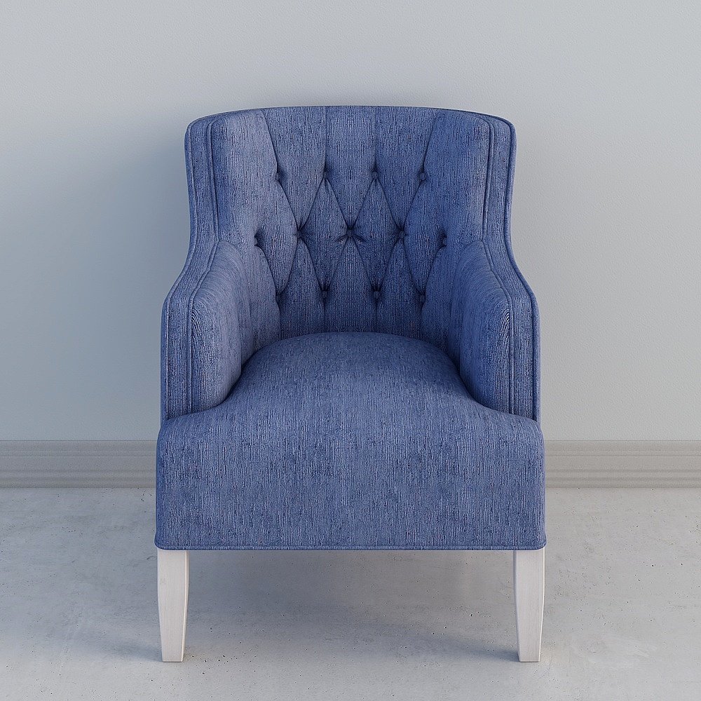 环美美式现代简约轻奢单人沙发027010-DE233D模型