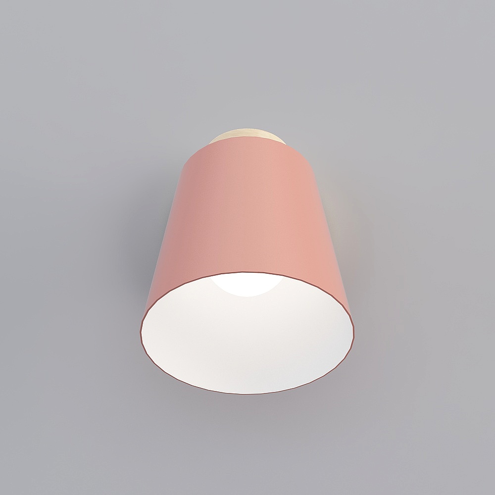 三维灯都·TY-北欧现代简约客餐厅卧室过道铁艺马卡龙壁灯-88060-1-粉色3D模型