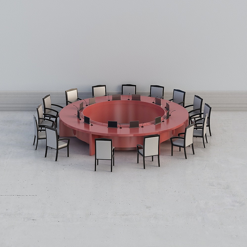 圆形会议桌3d模型