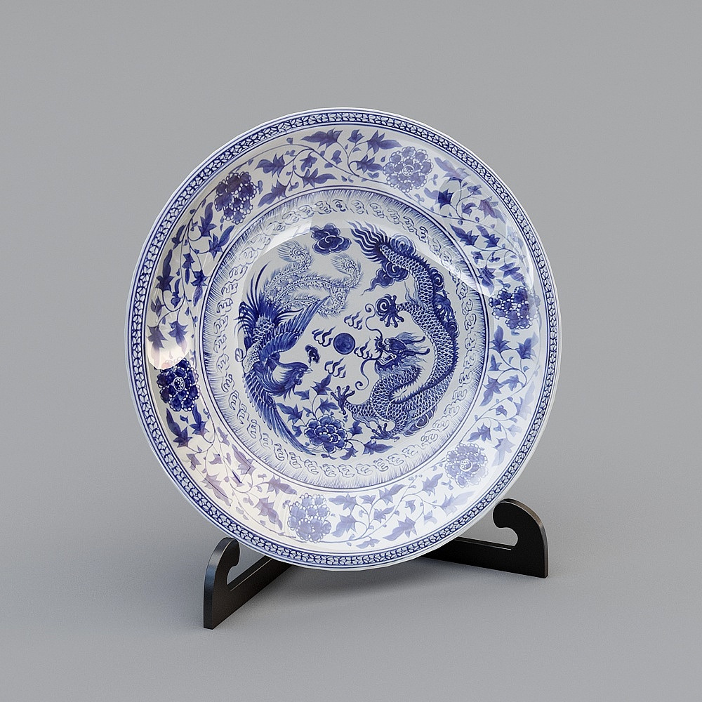 中式瓷器装饰品-033D模型