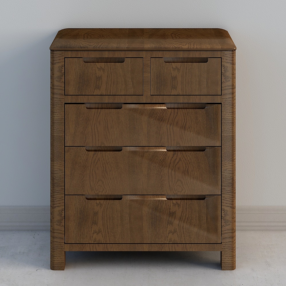 升级带置物架-新浅胡桃色两斗3d模型下载_斗柜3d模型下载_免费3dmax模