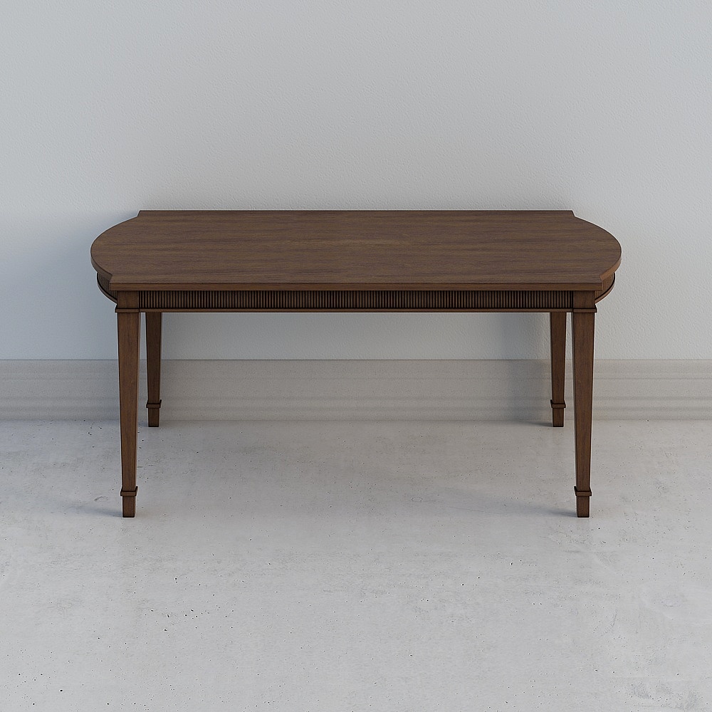 环美雷格西美式现代简约轻奢餐桌简美实木餐桌深胡桃1.8米长方饭桌715365
