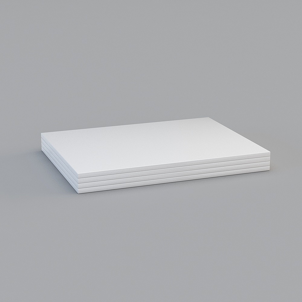 菜板400x300x40 - 白3D模型