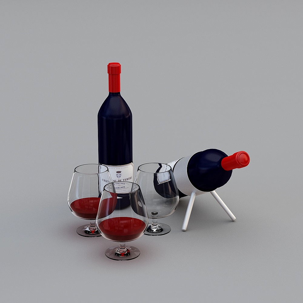 红酒3D模型