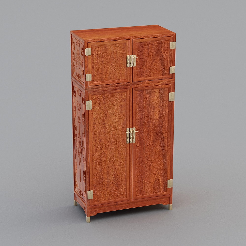 504-1_暗八仙顶箱柜3D模型