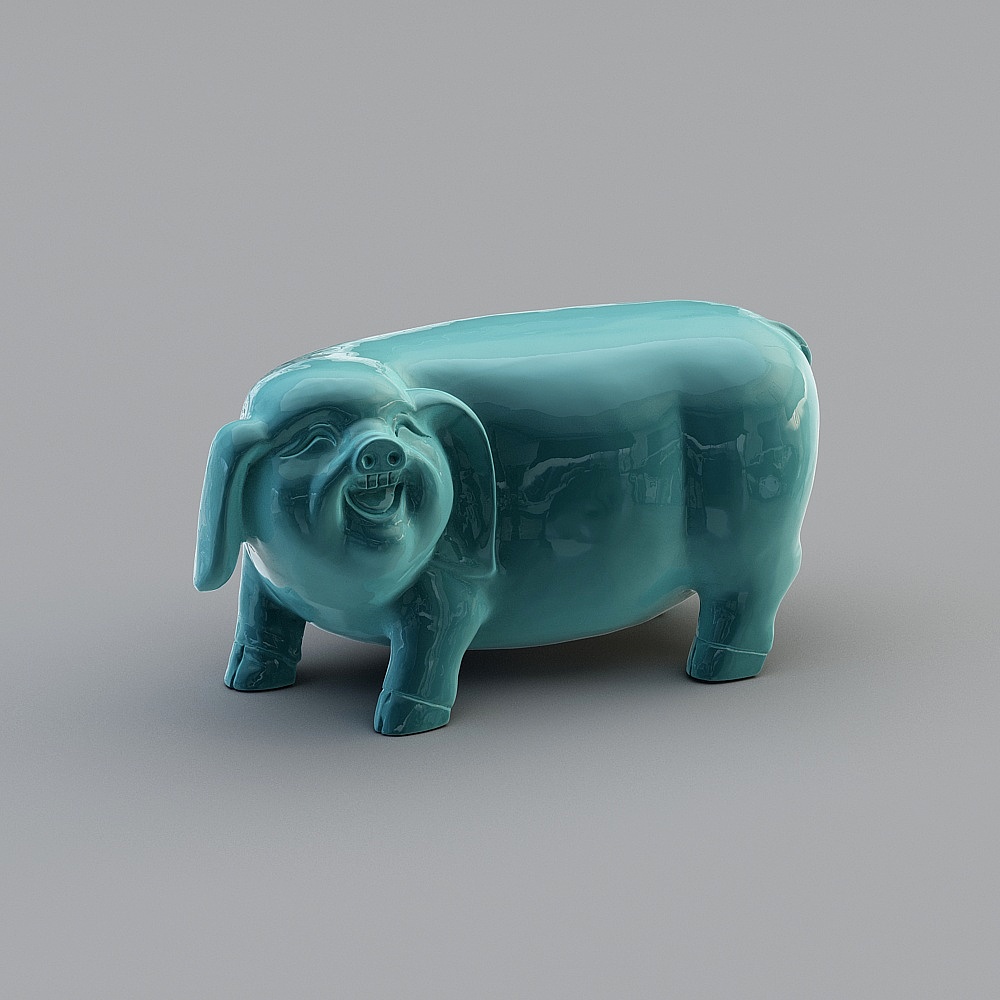 酷家乐-雕塑艺术品摆件-猪-23D模型