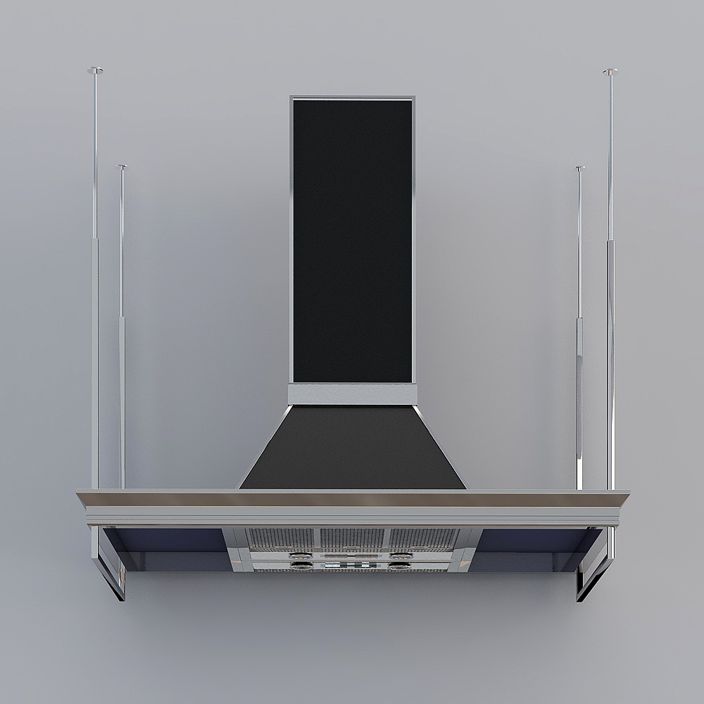 中岛吊顶抽油烟机3D模型