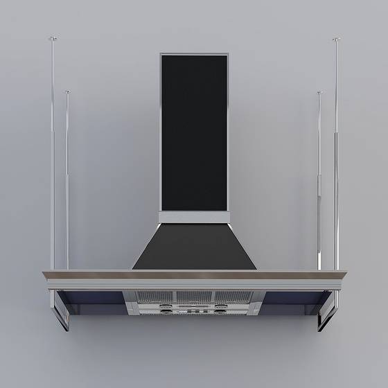 Wall Mounted Range Hoods 3D Model in Black Finish