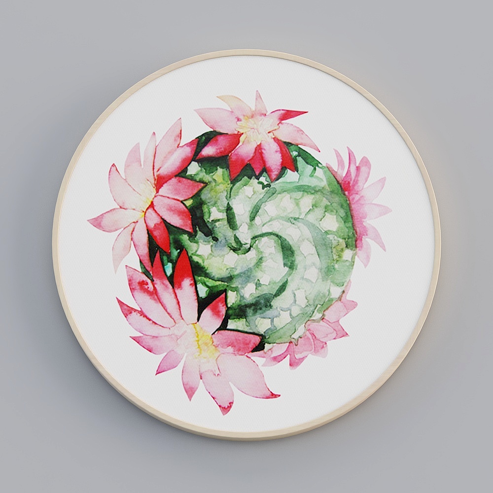饰画联盟-北欧自然-单幅圆形-装饰画-ZR003