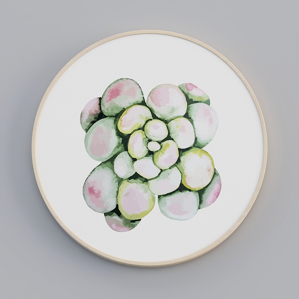 饰画联盟-北欧自然-单幅圆形-装饰画-ZR003