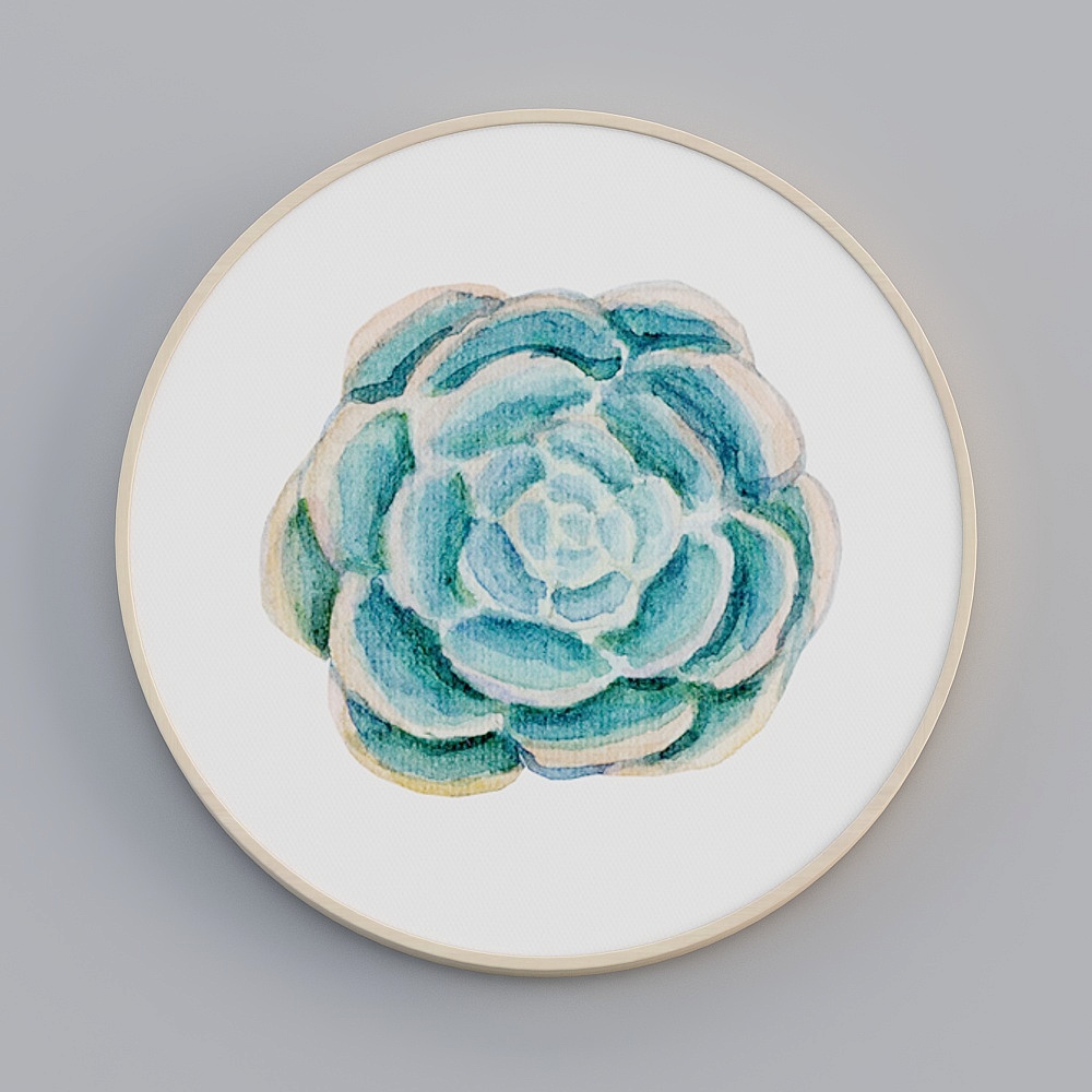 饰画联盟-北欧自然-单幅圆形-装饰画-ZR003