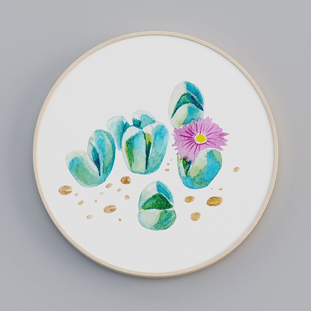 饰画联盟-北欧自然-单幅圆形-装饰画-ZR003