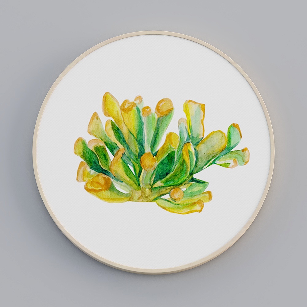 饰画联盟-北欧自然-单幅圆形-装饰画-ZR003